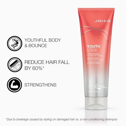 Joico Youthlock Conditioner Formulated With Collagen Youthful Body Bounce Soften And Detangle Hair Boost Shine 8.5 Fl Oz - Image 3