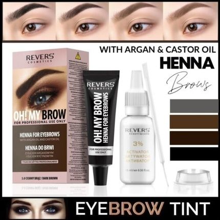 Henna Eyebrow Eyelash Color Permanent Brow Color Cream Brown Black Complete Set - Image 4