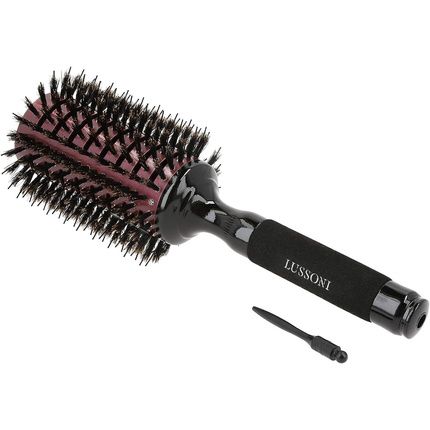 T4B Lussoni Natural Style Detangling Wooden Round Styling Hairbrush With Removable Pin 50Mm - Image 3