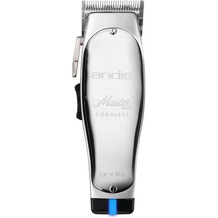 Andis As12480 Mlc Cordless Master Hair Beard Trimmer الكربون الصلب T-Blade Zero Gapped مع بطارية ليثيوم أيون للرجال اللحية والشارب والأذن والجسم والقص الفضي