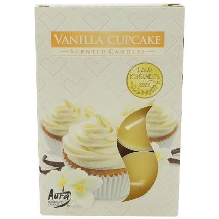 Aura Candles Tealights Fragrance 6 Vanilla Cookies In Coloured Folding Box