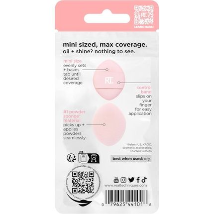Real Techniques Mini Miracle Powder Puff Trio For Setting And Baking Loose And Pressed Powder Targeted Setting Under Eyes And On Blemishes