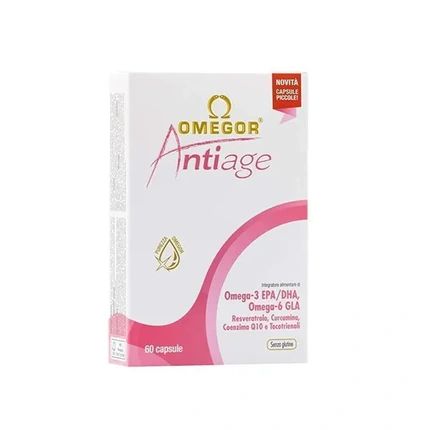 Omegor Antiage Skin Supplement With Omega 3 Epa/Dha And Omega 6 Gla Resveratrol Turmeric Alpha Lipoic Coenzyme Q10 Tocotrienols 60 Capsules