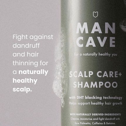 Mancave Scalp Care Shampoo 350Ml Dht Blocker Hair Growth Dandruff Control Saw Palmetto Panthenol Betaine Natural Formulation Vegan Friendly Anti Dandruff Shampoo