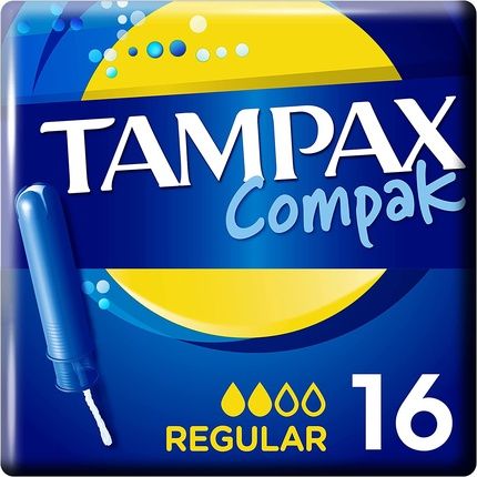 Tampax Compak Regular Tampons With Applicator 16 Pieces