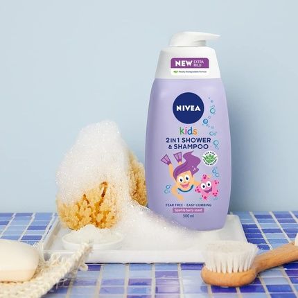 Nivea Aloe Vera Kids 2 In 1 Shower And Shampoo Very Berry 500Ml