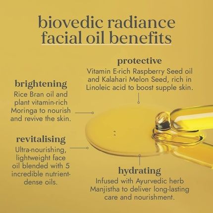 Fushi Biovedic Radiance Face Oil 30Ml Ayurvedic Herb Manjisthta, Kalahari Melon Seed & Raspberry Seed - Image 3