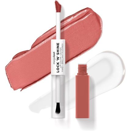 Wet N Wild Megalast Lock N' Shine Dual-Ended Lip Color And Clear Gloss With Vitamin E And Jojoba Oil Enriched Formula Nude Illusion Shade