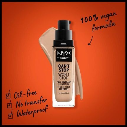 Nyx Can'T Stop Won'T Stop Full Coverage Foundation Medium Olive 30Ml