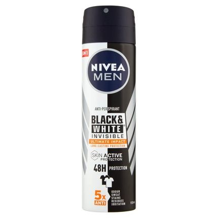 Men Black & White Invisible Anti-Perspirant Deodorant Spray 150Ml