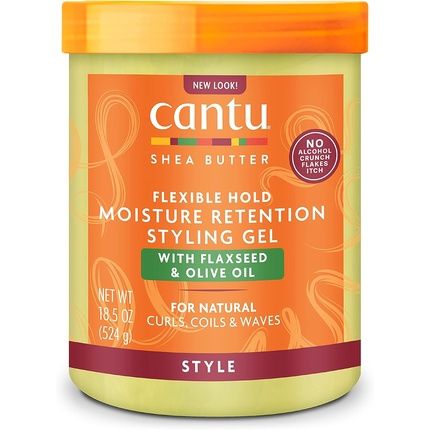 Cantu Moisture Retention Styling Gel With Flaxseed And Olive Oil 524G