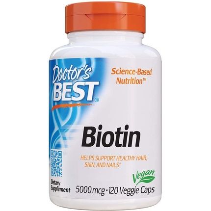 Doctor'S Best Biotin 5000Mcg B-Complex Vitamin For Energy And Protein Metabolism 120 Capsules