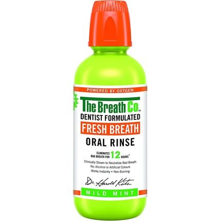 The Breath Co Fresh Breath Oral Rinse Dentist Formulated Alcohol-Free Mouthwash 500Ml Mild Mint Flavor