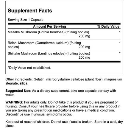 Swanson Mood Shrooms 3-In-1 Formula 60 Capsules - Image 3