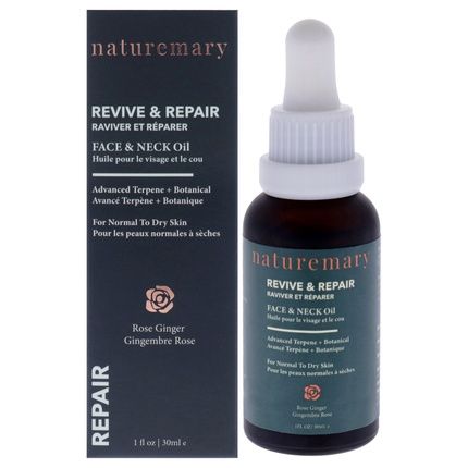 Naturemary Revive And Repair Face And Neck Oil Rose Ginger 1 Oz
