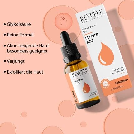 Revuele Cys Glycolic Acid 30Ml Exfoliating Solution With Aha For Acne-Prone Skin Care - White
