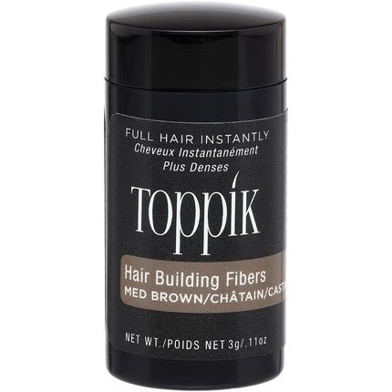 Toppik Hair Building Fibres Powder Medium Brown For Thicker-Looking Hairline Crown And Beard Instant Thinning Concealer For Men And Women 3G