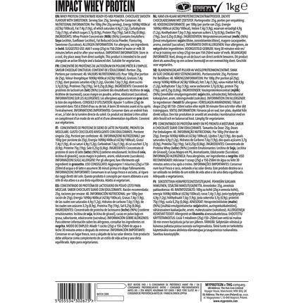 Myprotein Impact Whey Protein Chocolate Smooth 1000G - 1Kg Pack - Image 3