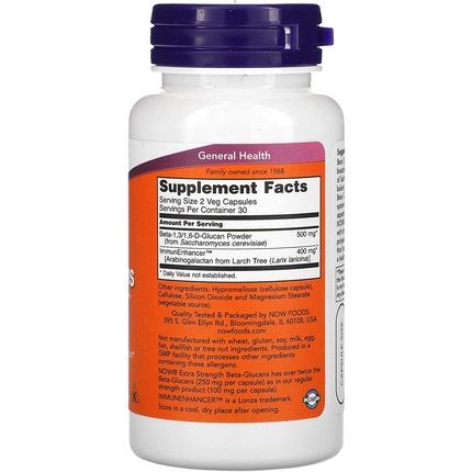 Beta Glucans, With Immune Enhancer, Xtra Strength, 250 Mg - Now Foods