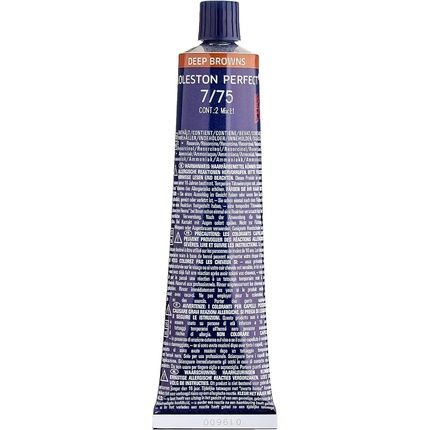 Wella Koleston Perfect Me+ Permanent Hair Color Cream 7/75 Medium Blonde Brown Mahogany 60Ml