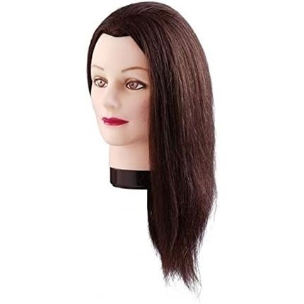 Comair 7000832 Emma Practice Head Real Hair Brown