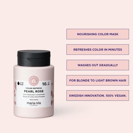 Maria Nila Colour Refresh Pearl Rose Soft Pink Hair Mask 100Ml - Image 3