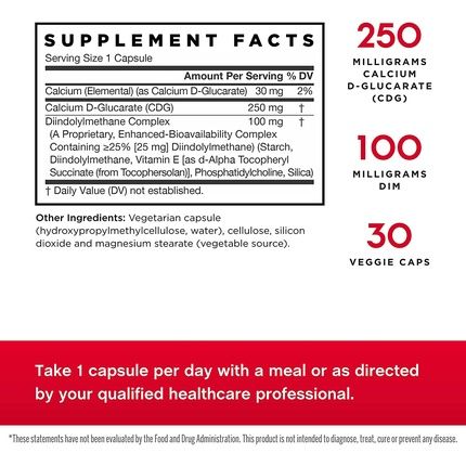 Jarrow Formulas Dim + Cdg Supports Hormonal Regulation Estrogen & Testosterone Balance 30 Count
