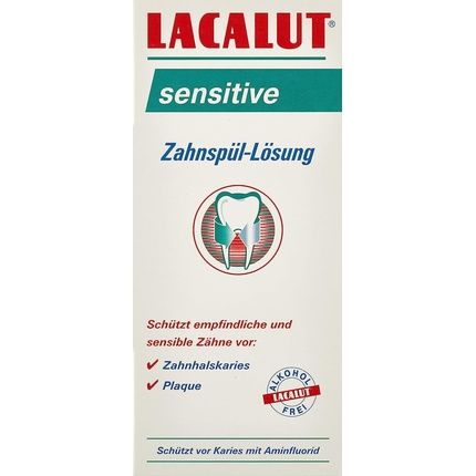 Lacalut Sensitive Mouthwash 300Ml - Daily Prevention Against Gum Inflammation, Plaque Bacteria, And Cavities