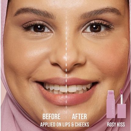 Huda Beauty Lip Blush Cream Lip & Cheek Stain Rosy Kiss