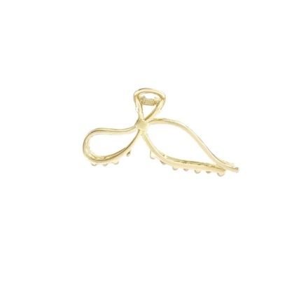 Ecarla Metal Hair Clip In Bow Shape, Gold