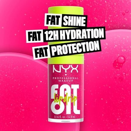 Nyx Professional Makeup Fat Oil Lip Drip Moisturizing Shiny Vegan Tinted Lip Gloss Supermodel 03 Shimmering Magenta