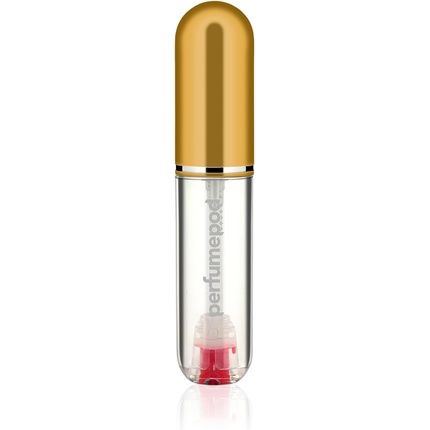 Perfume Pod Clear Refillable Perfume Atomizer With Spray And Genie-S Refill Gold