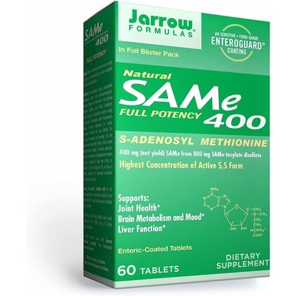 Jarrow Formulas Same 400Mg 60 Tablets - Supports Joint Health, Liver Function, Brain Metabolism, Mood & Antioxidant Defense