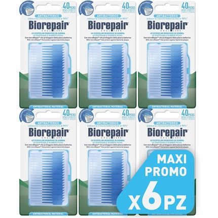 Biorepair Disposable Rubber Brushes With Microrepair For Delicate Teeth And Gums - Thin Size - Pack Of 240