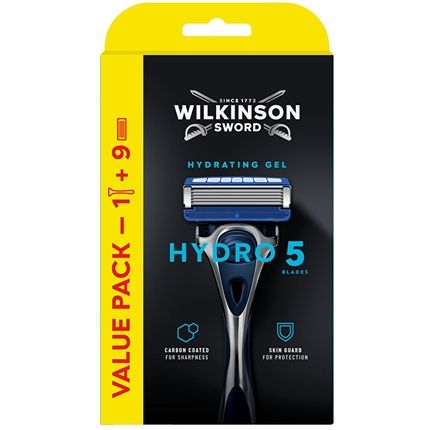 Wilkinson Sword Hydro 5 Set Shaver With One Head 8 Spare Heads And Hydro 5 Skin Protection Razor With 9 Heads