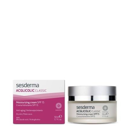 Sesderma Acglicolic Classic Moisturising Cream Spf15 50Ml Hydrating Face Cream With Sun Protection