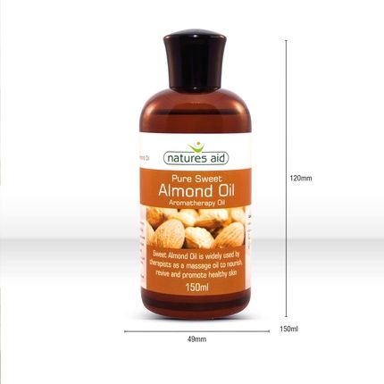 Natures Aid Pure Almond Oil Massage Oil For Dry Skin 150Ml