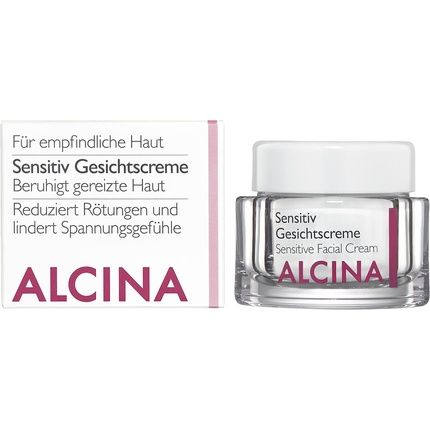 Alcina Sensitive Face Cream 50Ml Soothes Irritated Skin And Relieves Tightness - Unperfumed Suitable For Fragrance Allergies