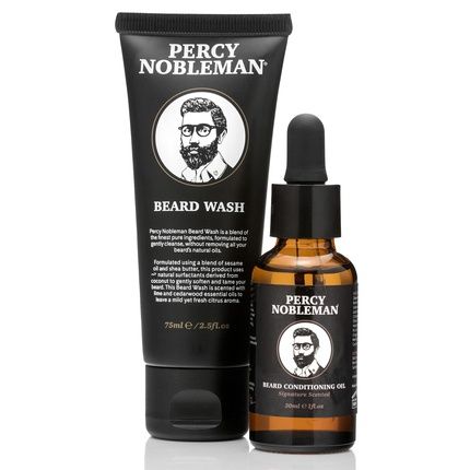 Percy Nobleman Beard Starter Set With Beard Oil And Wash 30Ml/75Ml