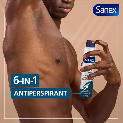 Sanex Men Active Control Antiperspirant Deodorant Spray 200Ml 72 Hour Sweat - Image 3