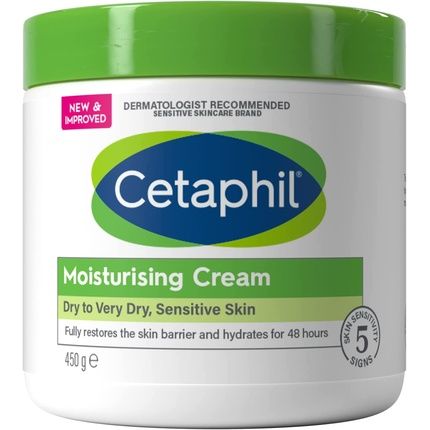 Cetaphil Moisturizing Cream 450G Non-Greasy Body Cream With Sweet Almond Oil - New Version