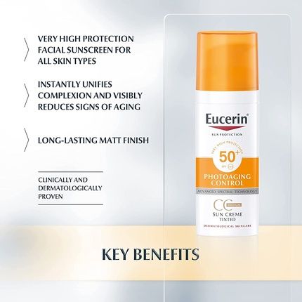 Eucerin Photoaging Control Cc Sunscreen Medium Tinted Spf50+ 50Ml - Image 3