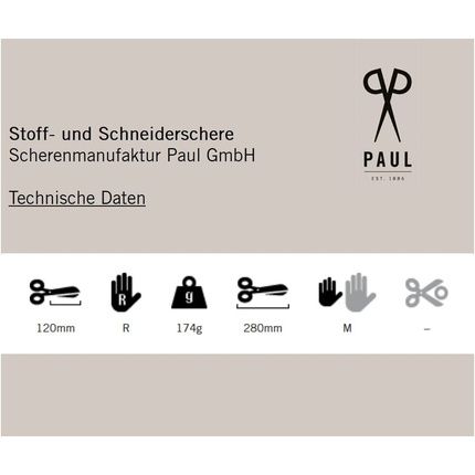 Scissors Manufacturer Paul Scissors, Black, 28Cm