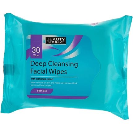 Beauty Formulas Clear Skin Deep Cleansing Facial Wipes 30 Wipes