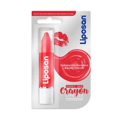 Liposan Liposan Crayon Lip Balm With Colour Poppy Red