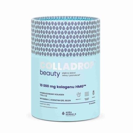 Colladrop Beauty Collagen Hmgtm 10000 Mg For Beautiful Skin, Hair, And Nails - 30 Sachets