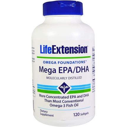 Life Extension Mega Epa/Dha 600Mg 120 Capsules - Pack Of 2