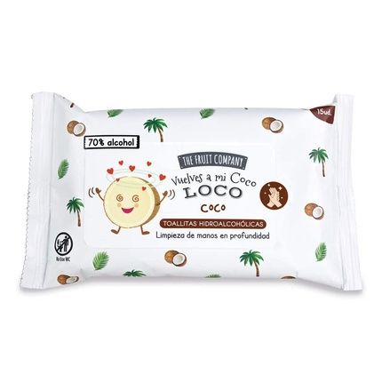 The Fruit Company Coco Hydroalcoholic Hand Towels 15 Pieces 70% Alcohol