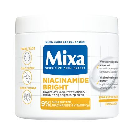Mixa Niacinamide Bright Moisturizing And Illuminating Cream For Face, Body, And Hands - 400Ml