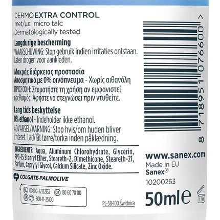 Sanex Dermo Extra-Control Deodorant Roll-On 50Ml - Image 3